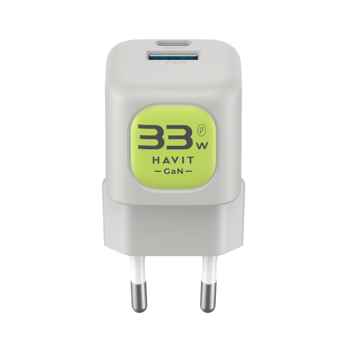 Havit UC230 Kablolu 35W Gan Teknoloji Hızlı Şarj Adaptörü - Gri Yeşil