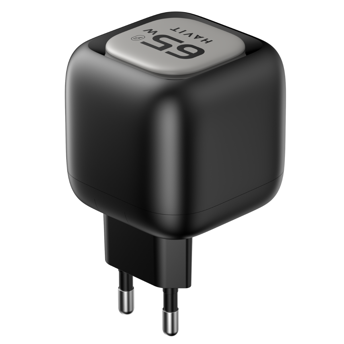 Havit UC253 65W GaN Hızlı Şarj Adaptörü Geri Çekilebilir Kablolu PD Type-C - Siyah