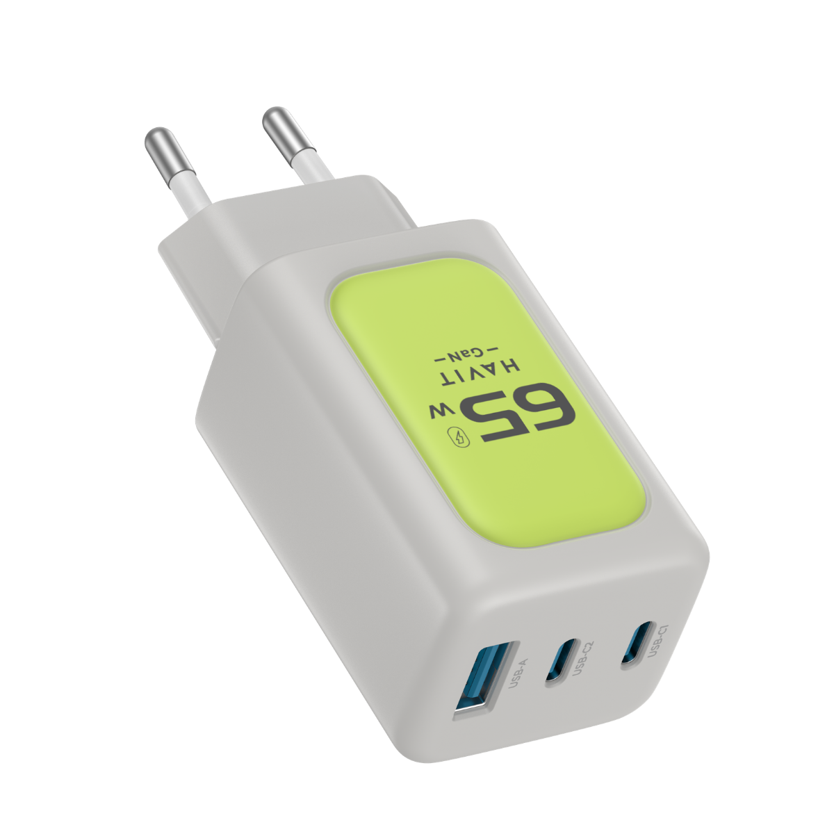 Havit UC260 Kablolu 65W Gan Teknoloji Hızlı Şarj Adaotörü - Gri Yeşil