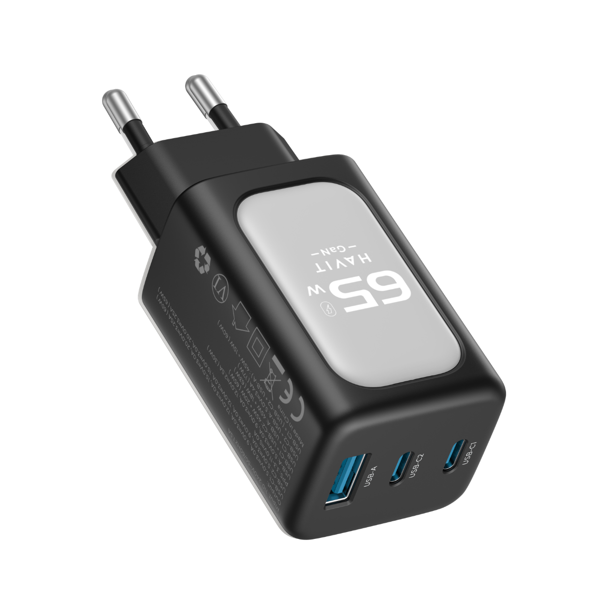 Havit UC260 Kablolu 65W Gan Teknoloji Hızlı Şarj Adaotörü -  Siyah