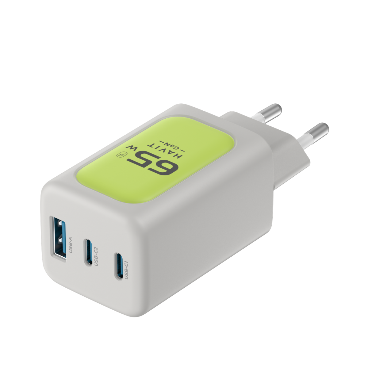 Havit UC260 Kablolu 65W Gan Teknoloji Hızlı Şarj Adaotörü - Gri Yeşil