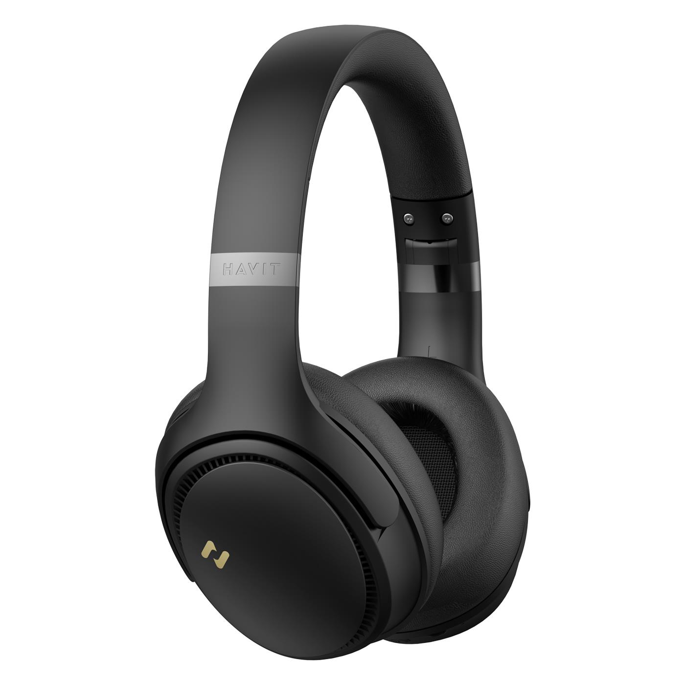 HavitH630BT PRO ANC Kulak Üstü Katlanabilir Bluetooth Kulaklık - 50 Saat Batarya Çift Cihaz Desteği-Siyah