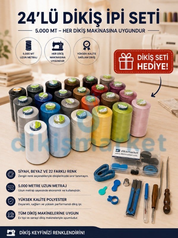 120 numara Dikiş İpliği 5.000 mt24lü set 