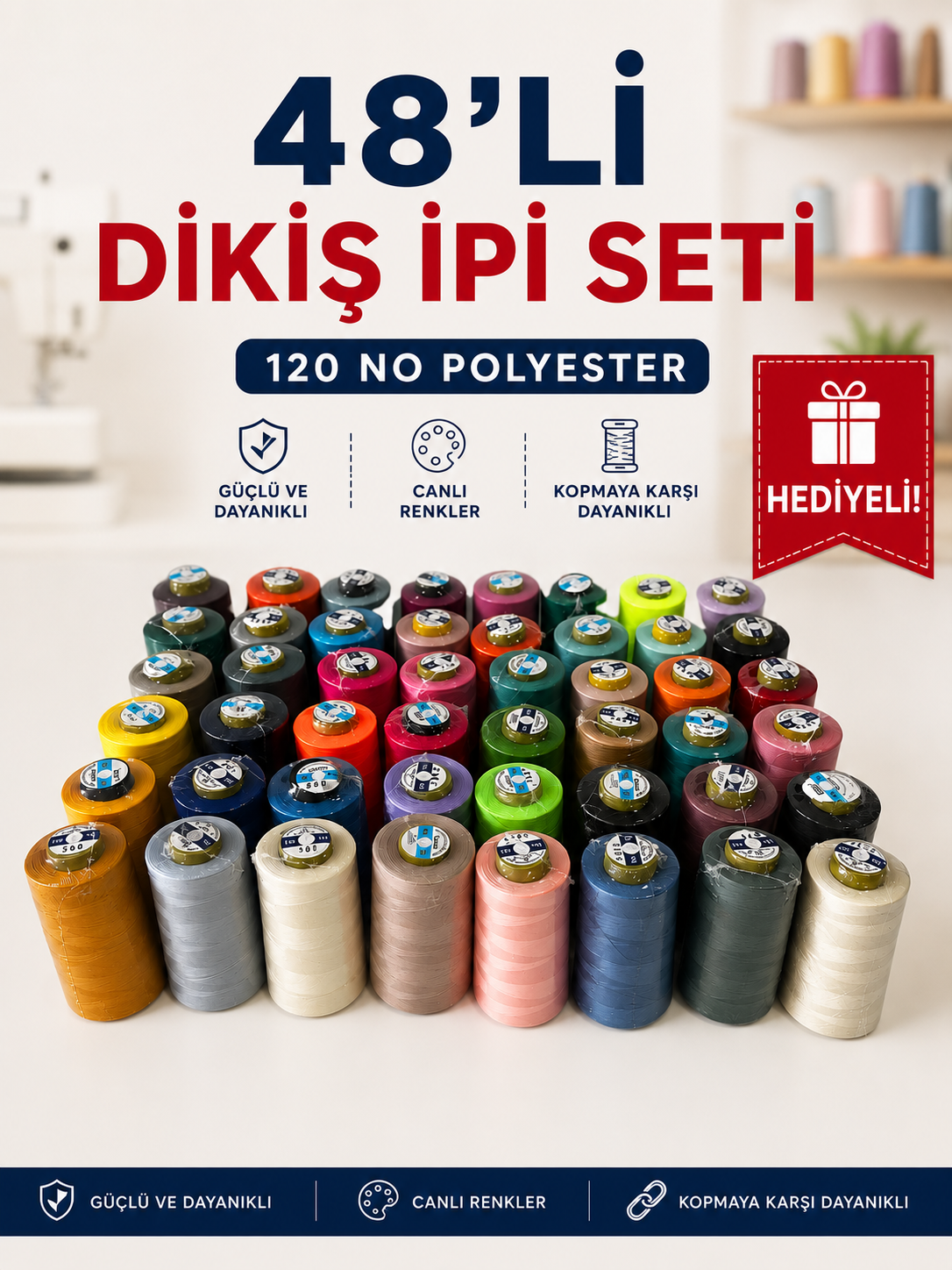 Çağ 120 No 48Li Dikiş İpi Seti