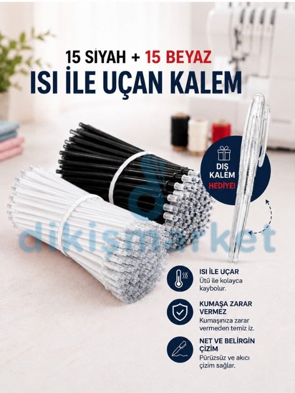 Isı İle Uçan Kalem|15 Beyaz-15 Siyah