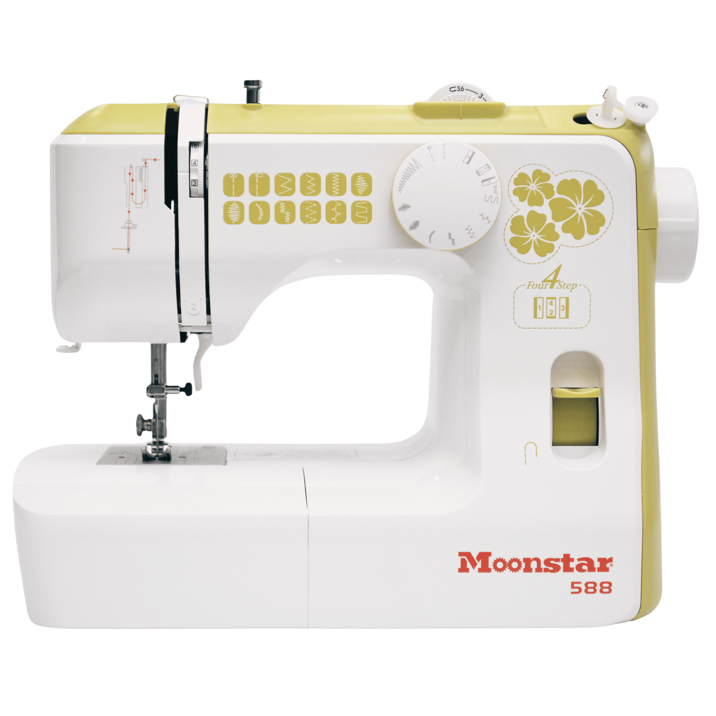 Moonstar 590 Yeşil Ev Tipi Elektronik Dikiş Makinesi | 12 Desen | 4 Adımda İlik Açabilme