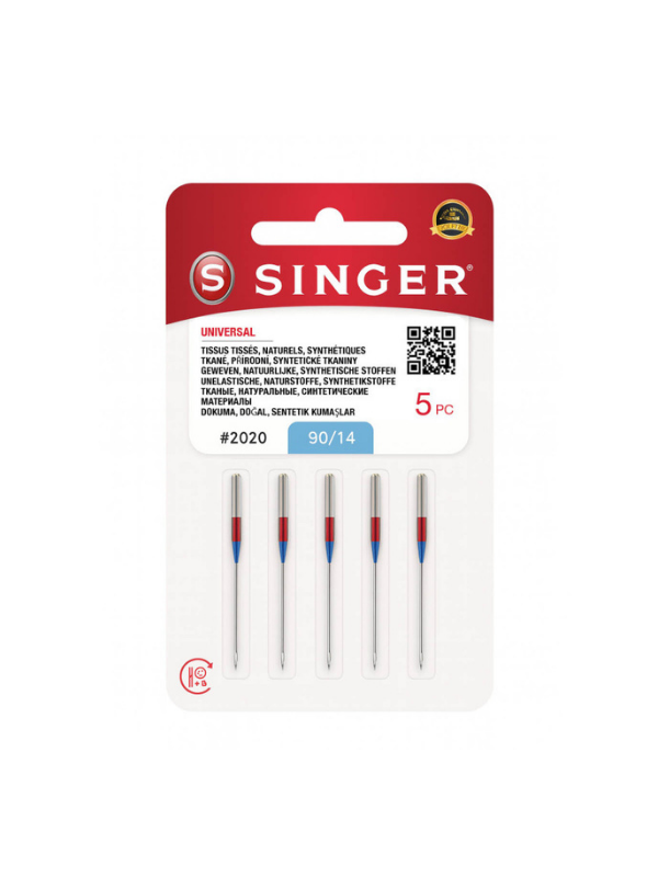 Singer Dikiş Makine Standart İğnesi | 2020-14 Numara | 1 Paket 5 Adettir | Tüm Ev Tipi Makinelere Uyumludur