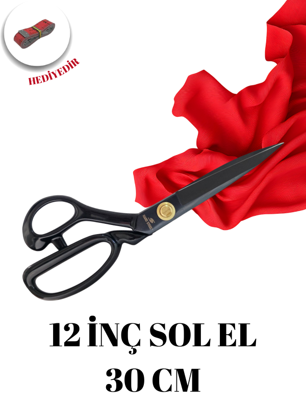Siyah Saplı Paslanmaz Çelik 12inç Sol El Makas / HS-12L (12) Left Hand
