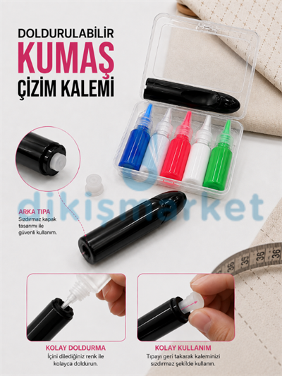  Pudralı Kumaş Çizim Kalemi Terzi İşaretleme Seti