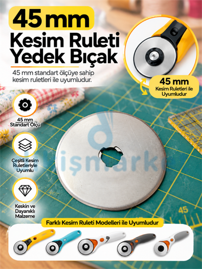 45 mm Kesim Ruleti Yedek Bıçağı
