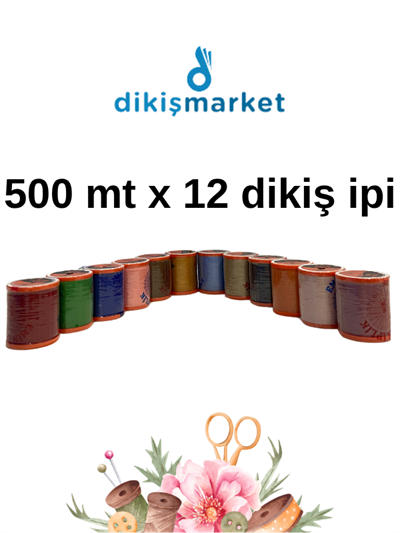 500 Metre 120 No Dikiş İpi|Makina İpi|12 Adet