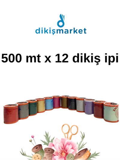 500 Metre 120 No Dikiş İpi|Makina İpi|12 Adet