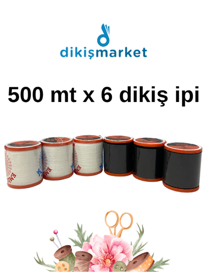 500 Metre 120 No Dikiş İpi|Makina İpi|6 Adet