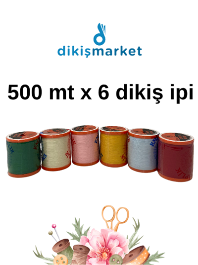 500 Metre 120 No Dikiş İpi|Makina İpi|6 Adet
