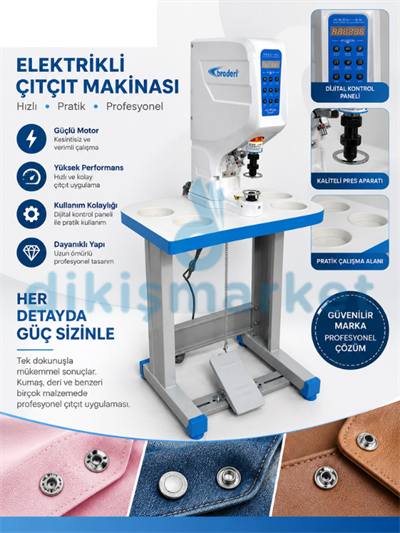 Broderi Elektronik Çıt Çıt Otomatik Pres Çakma Kuşgözü Makinesi / BD-818