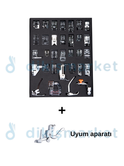 Ev Tipi Aile Dikiş Makinesi 32 li Ayak Seti | Ayak Bağlantı Aparatı |Tüm Ev Tipi Makinalar İçin Uygundur