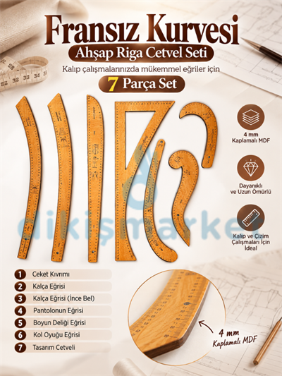 Fransız Riga Seti|7li Ahsap