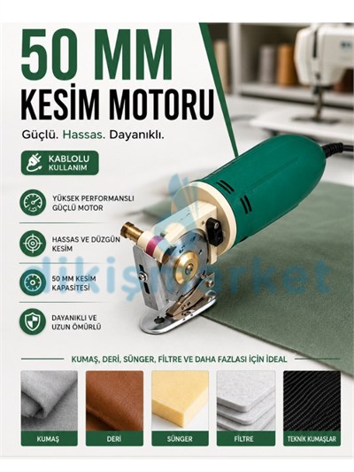Hypeak Mini Kumaş Kesim Motoru (50mm) 