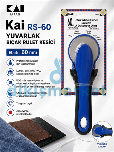 Kai RS-60 - Yuvarlak Bıçak Rulet Kesici