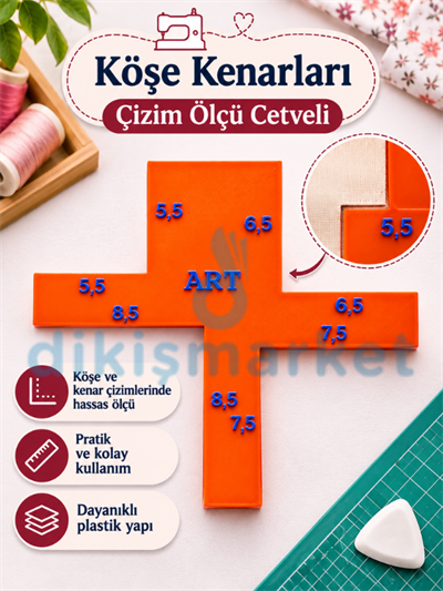 Kumaş Köşe Ölçü Cetveli