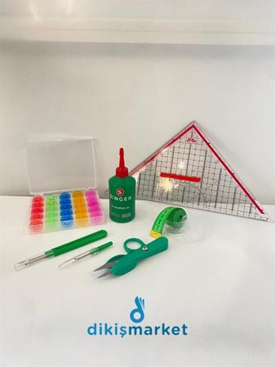 MODELİST GÖNYESİ / SİNGER YAĞ / ÇIT MAKAS/ İLİK AÇICI /KUTULU MEZURA /25 Lİ EV TİPİ MASURA KUTULU
