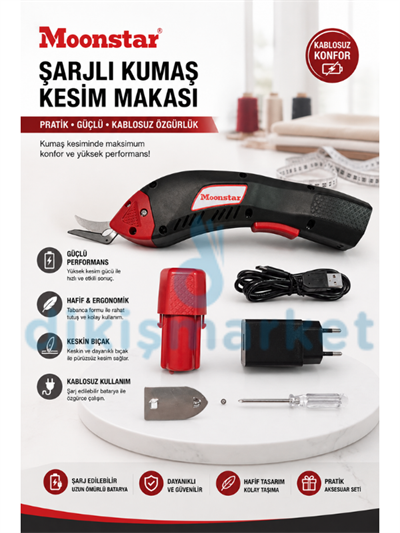 Moonstar Şarjlı Çok Amaçlı Kesim Makası / MEC-10
