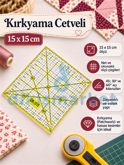 Patcwork Cetvel|Kırkyama 15x15mm