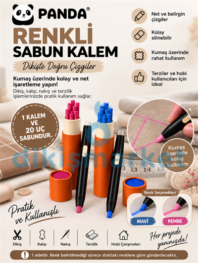 Sabun Kumaş İşaretleme Kalemi Renkli