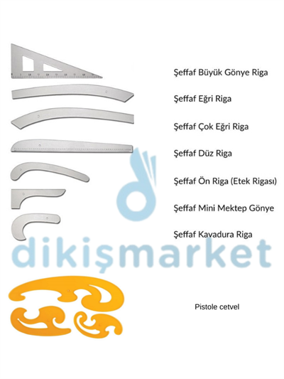 ŞEFFAF RİGA SETİ VE PİSTOLE CETVELİ