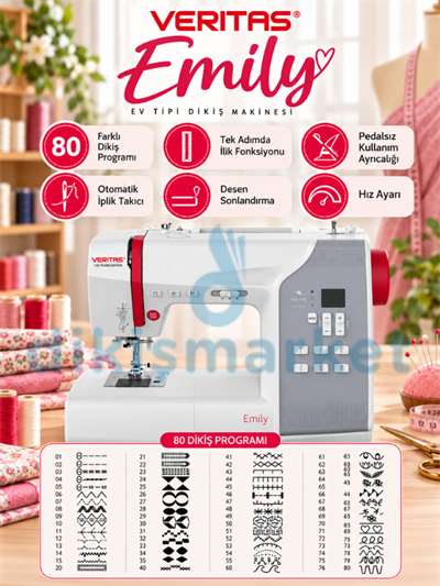 Veritas Emily Ev Tipi Dikiş Makinesi 80 Dikiş Programlı