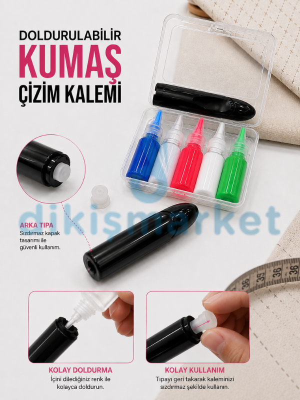  Pudralı Kumaş Çizim Kalemi Terzi İşaretleme Seti
