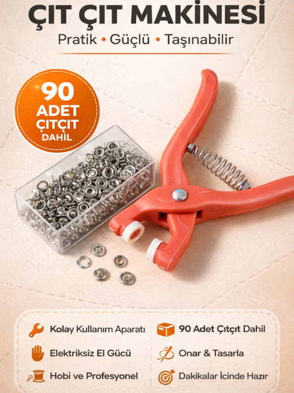 Çıt Çıt el pensi (100 lü 9,5mm çıtçıt)