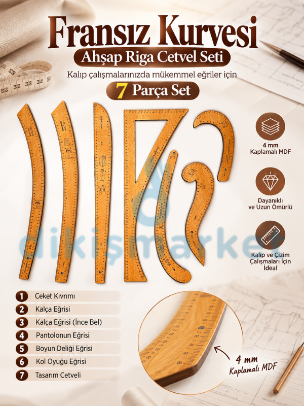 Fransız Riga Seti|7li Ahsap
