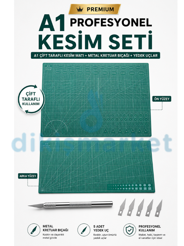 Kesim Matı 900x600mmx3mm A1|Kesme Matı Patchwork|Kesme Tablası|Kesim Altlığı Çift Taraflı