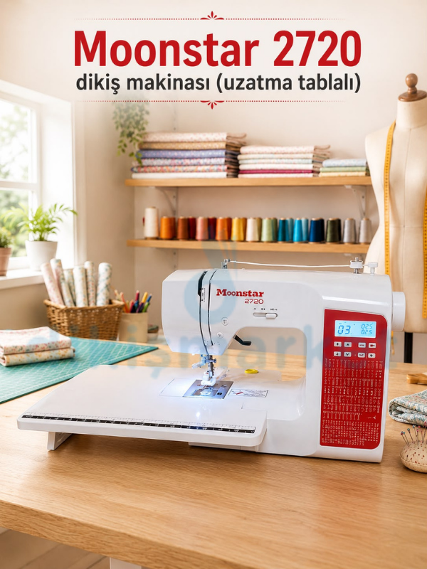 Moonstar 2720 Ev Tipi Elektronik Dikiş Nakış Ve Piko Makinesi | 200 Desen | Uzatma Tablalı