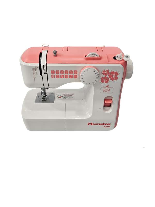 Moonstar 590 Pembe Ev Tipi Elektronik Dikiş Makinesi | 12 Desen | 4 Adımda İlik Açabilme