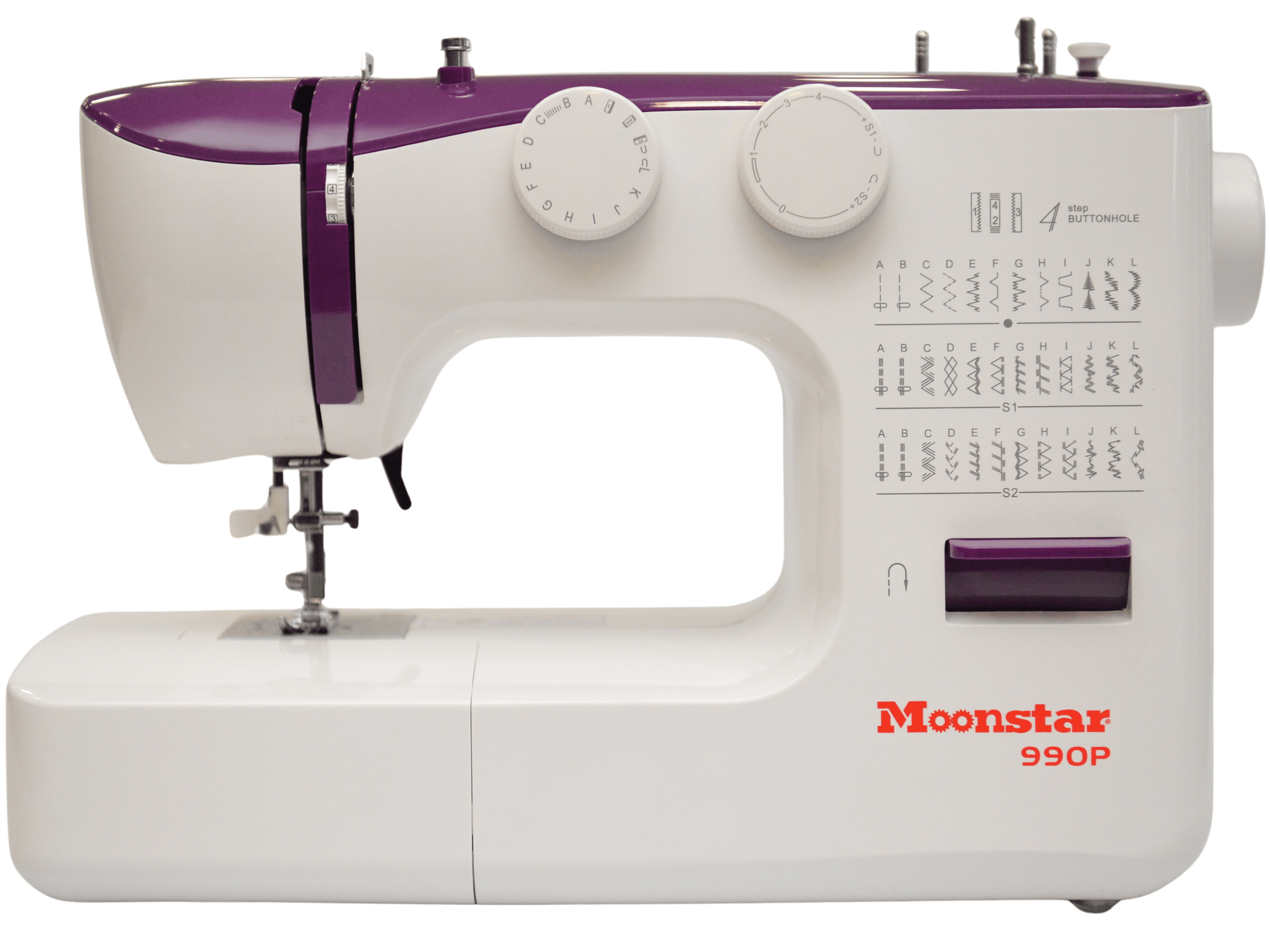 Moonstar 990P Mor Ev Tipi Elektronik Dikiş Makinesi | 36 Desen | 4mm Zigzag | 4 Adımda İlik Açabilme