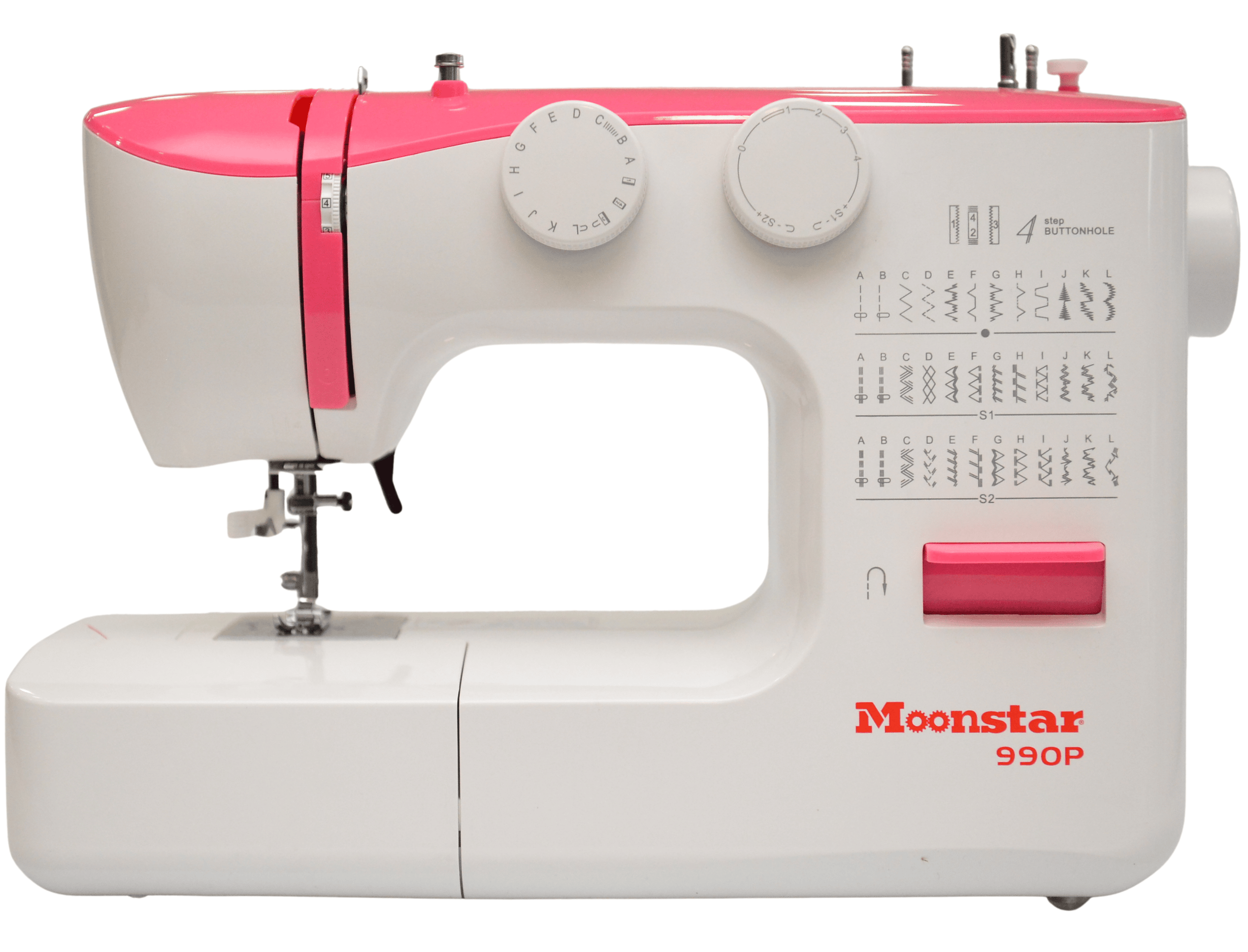 Moonstar 990P Pembe Ev Tipi Elektronik Dikiş Makinesi | 36 Desen | 4mm Zigzag | 4 Adımda İlik Açabilme
