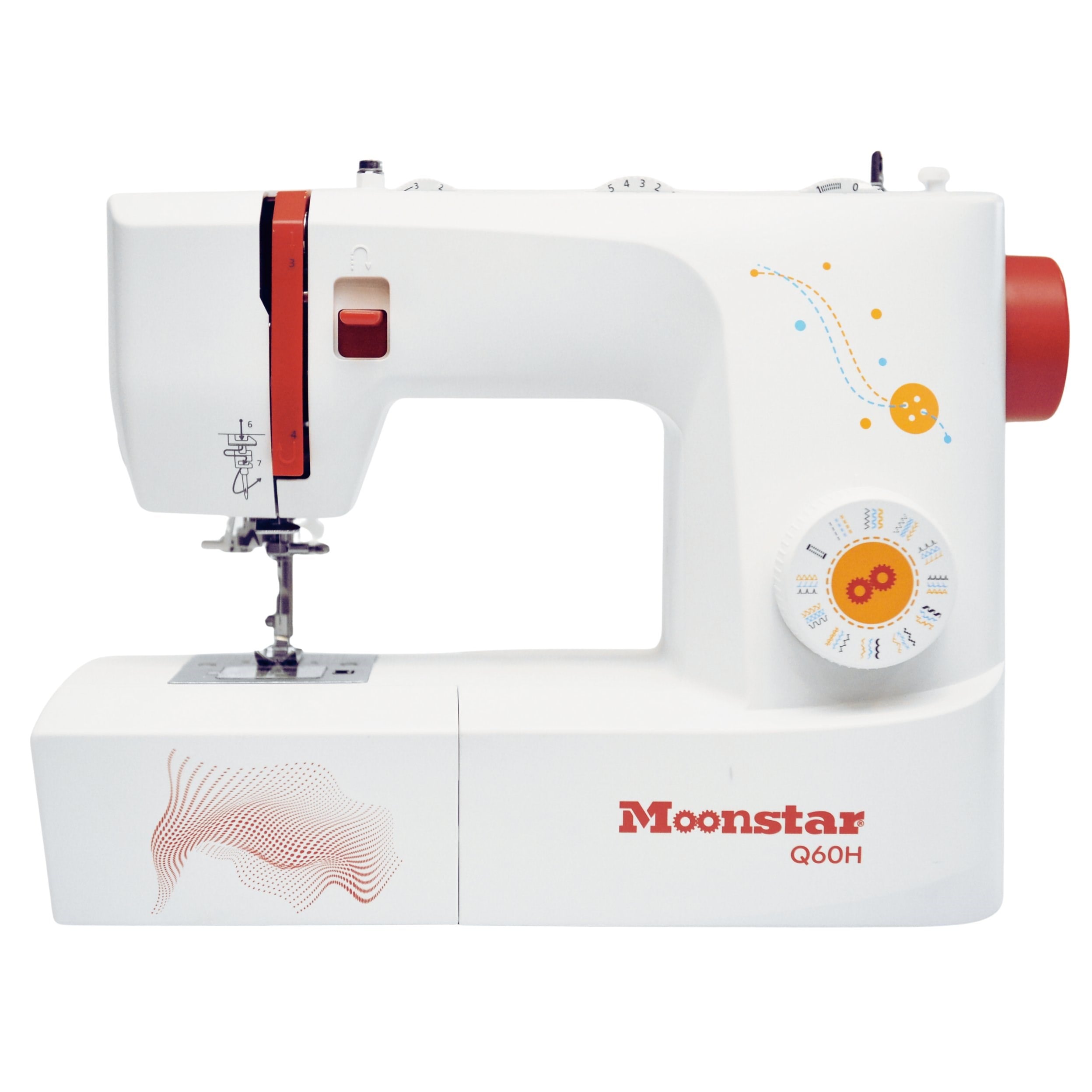 Moonstar Q60H Ev Tipi Elektronik Dikiş, Zikzak ve Piko Makinesi | 32 Desen | 6mm Zigzag | Tek Adımda İlik Açabilme | Tam Devir