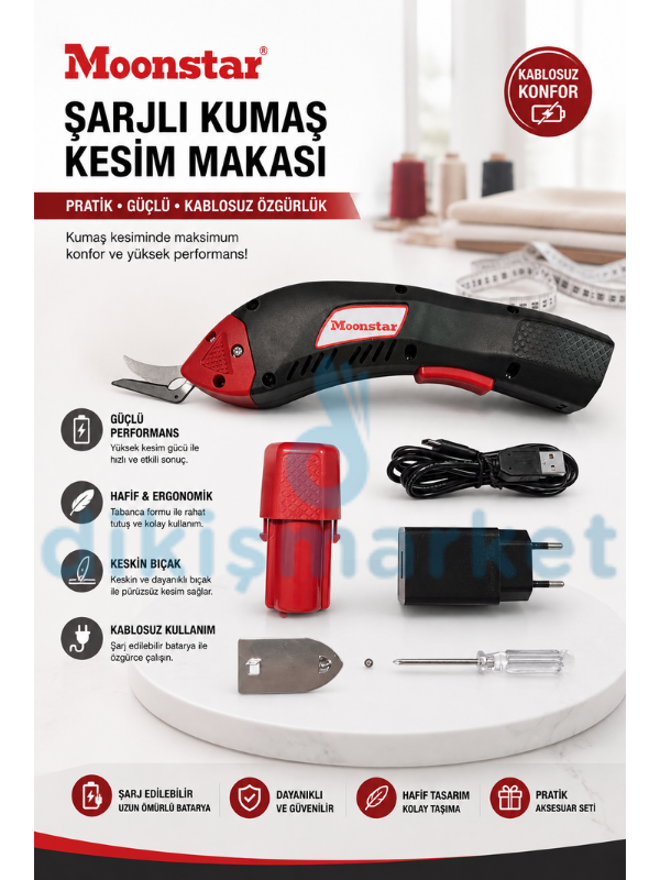 Moonstar Şarjlı Çok Amaçlı Kesim Makası / MEC-10