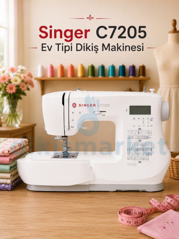 Singer C7205 Ev Tipi Dikiş Makinesi | 200 Desen | 417 Farklı Dikiş Uygulaması | 7mm Zigzag