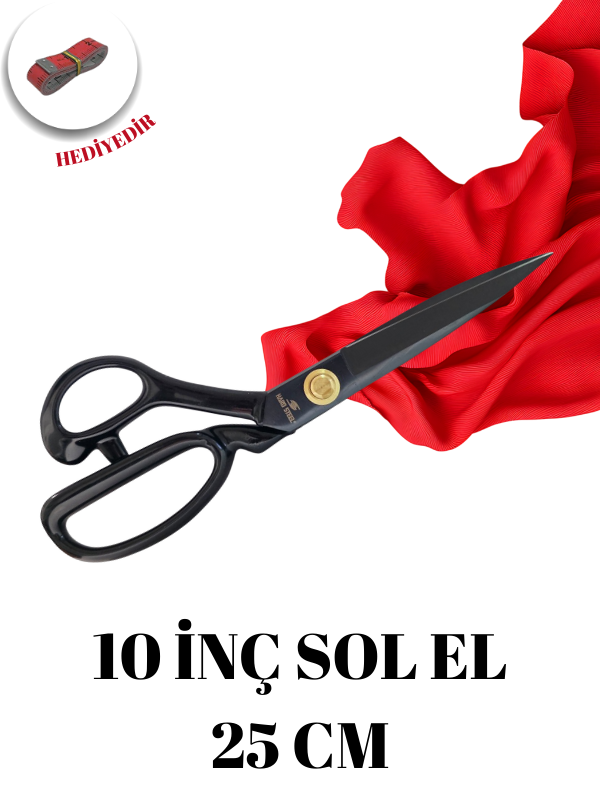 Siyah Saplı Paslanmaz Çelik 10inç Sol El Makas / HS-10L (10) Left Hand