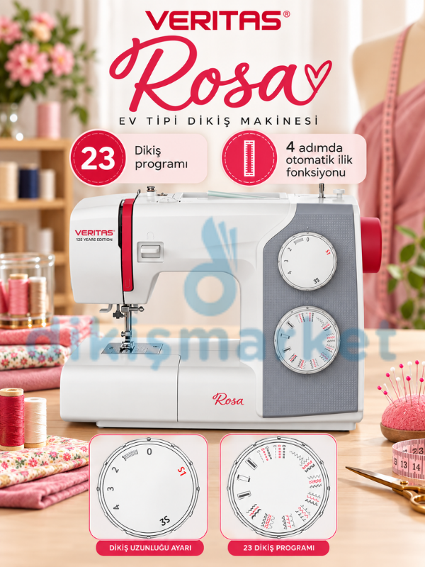 Veritas Rosa Ev Tipi Dikiş Makinesi 23 Dikiş Programlı