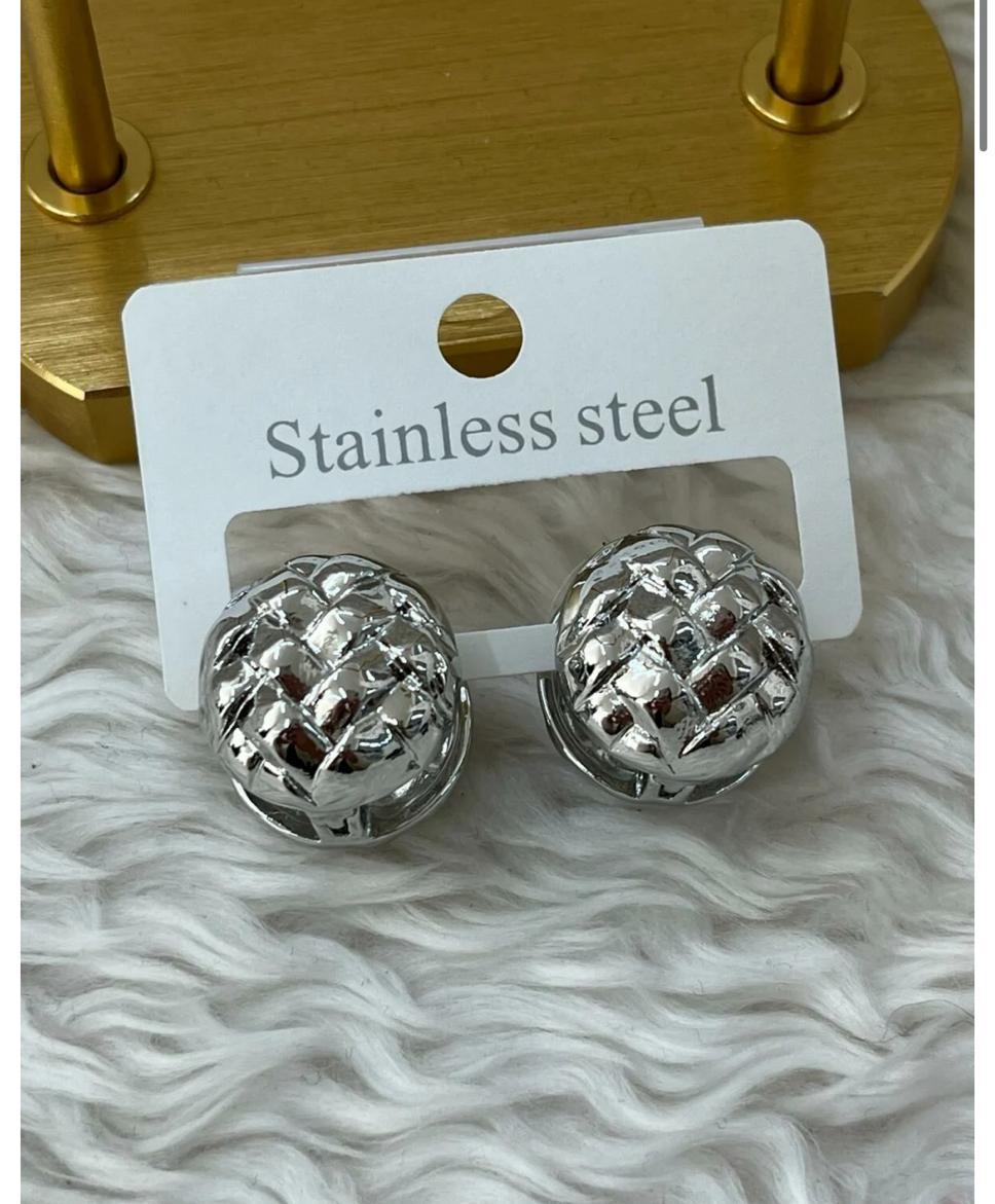 Açılır Buğday Desen Silver Küpe