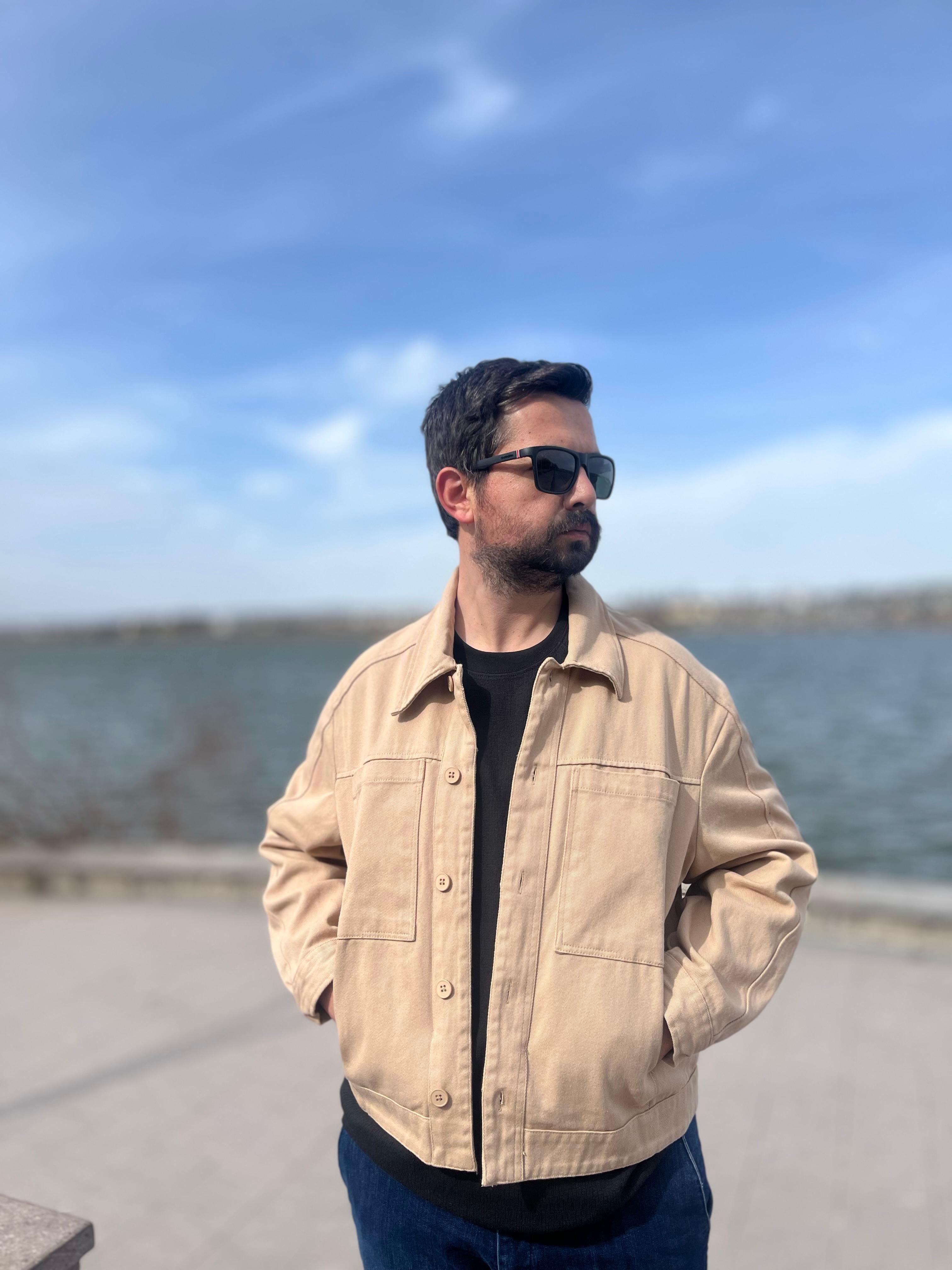 Büyük Cepli Vizon Denim Ceket