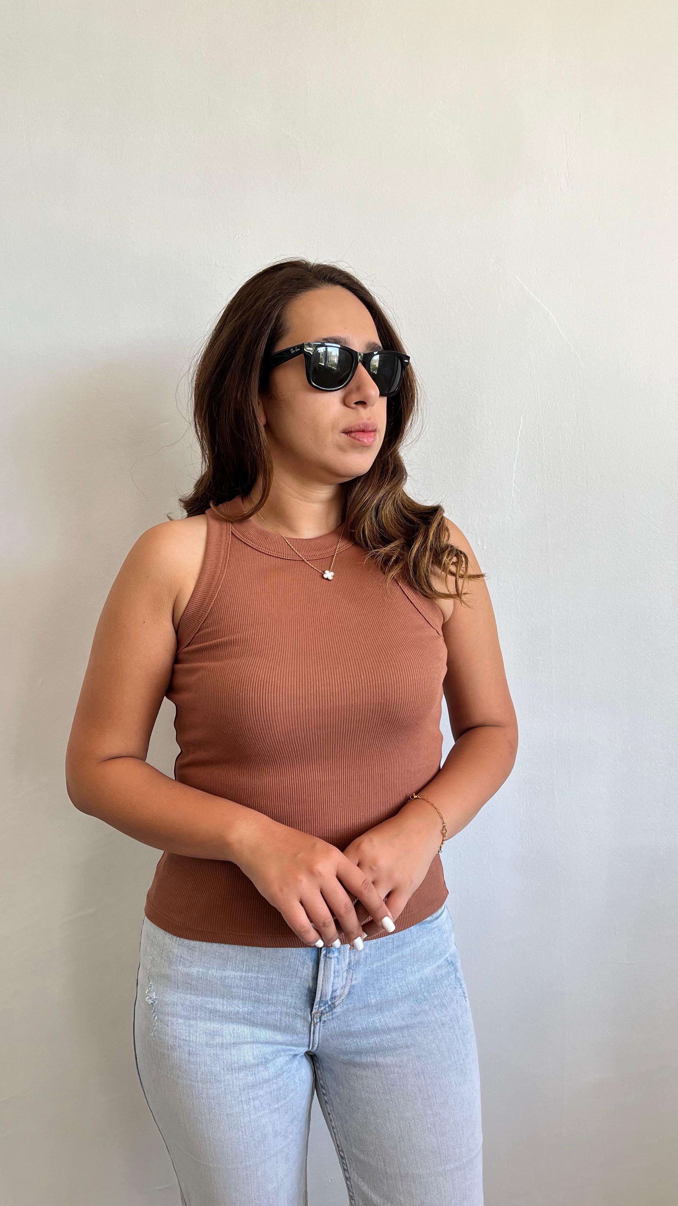 Çikolata Kahve Fitilli Basic Halter