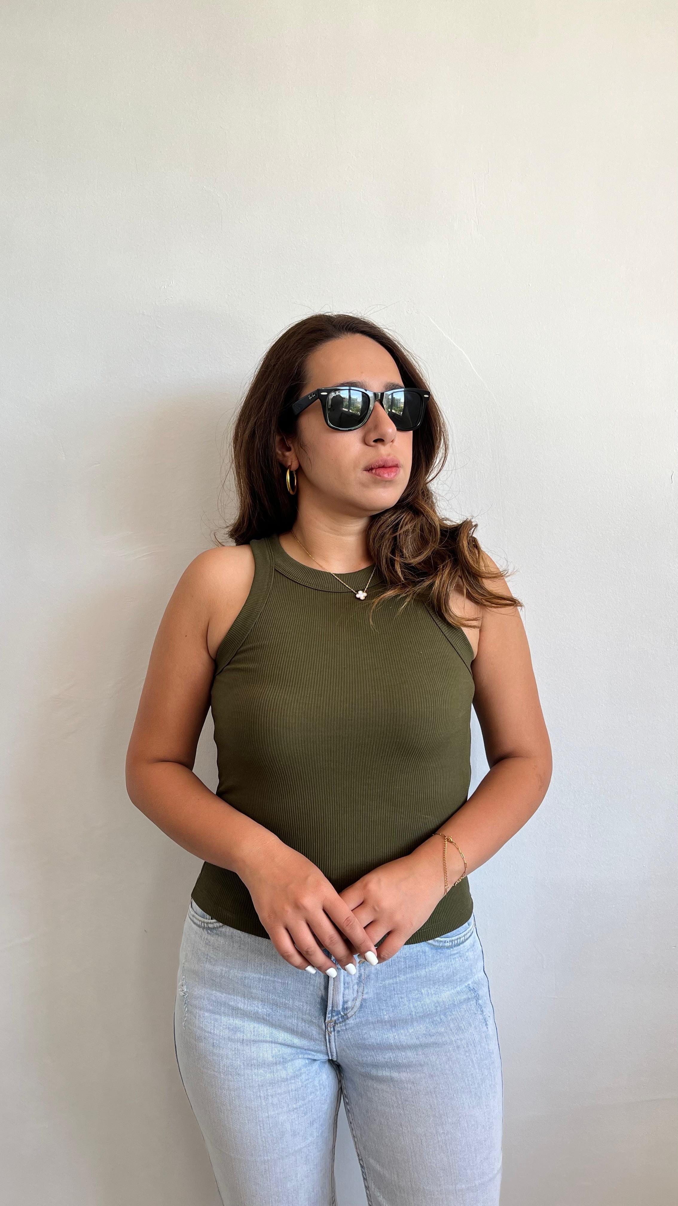 Haki Yeşil Fitilli Basic Halter