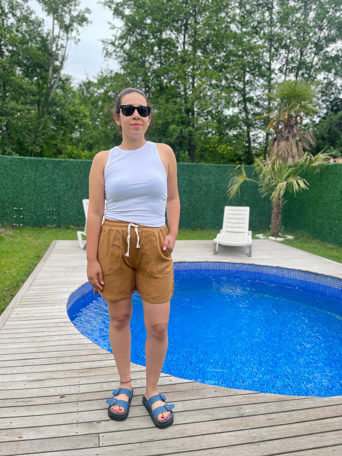 Kahverengi İpli Şort