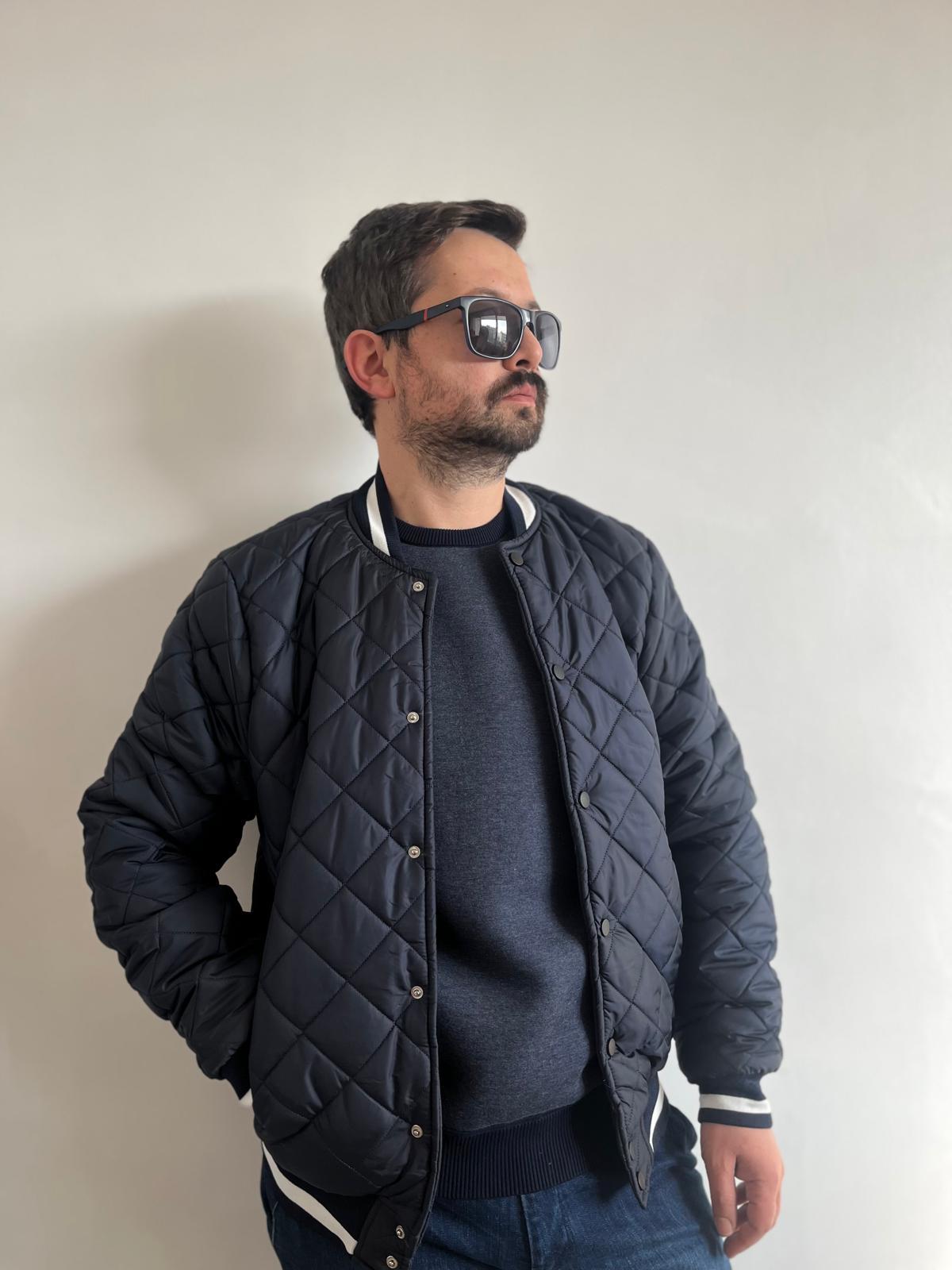 LB Kapitone Lacivert Bomber Ceket