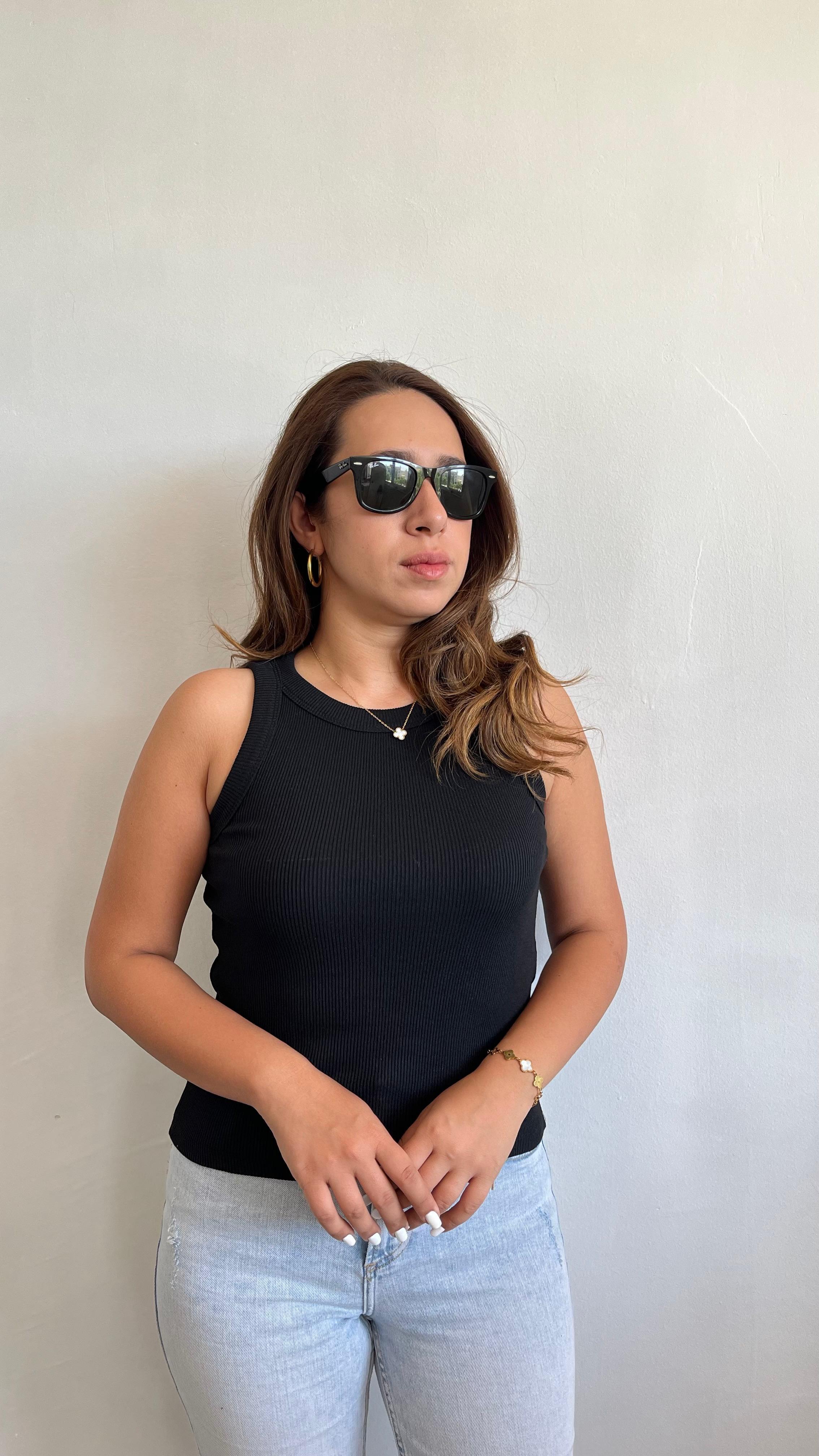 Siyah Fitilli Basic Halter